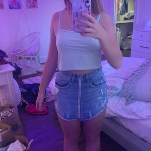 Carmar bedazzled denim skirt